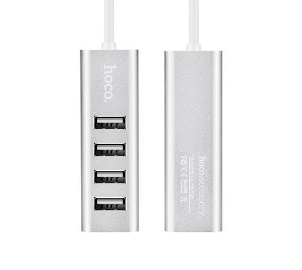 USB-хаб HOCO HB1 4USB Line machine Silver (6957531038146) [802765]