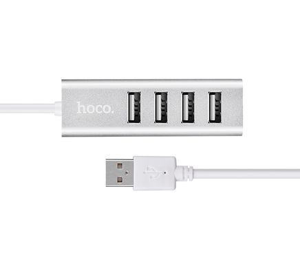USB-хаб HOCO HB1 4USB Line machine Silver (6957531038146) [802765]