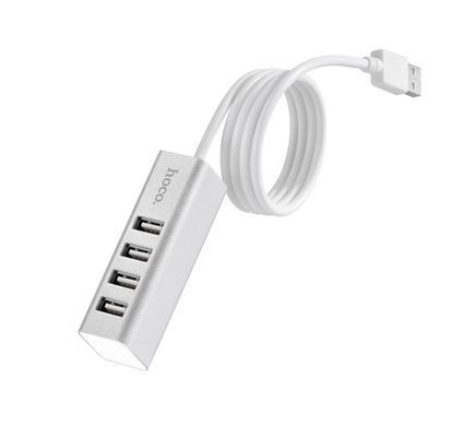 USB-хаб HOCO HB1 4USB Line machine Silver (6957531038146) [802765]