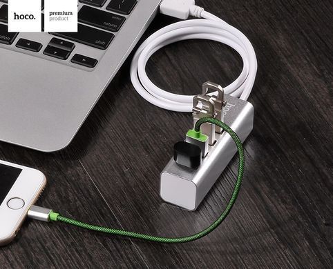 USB-хаб HOCO HB1 4USB Line machine Silver (6957531038146) [802765]