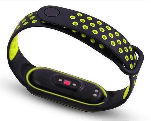 Ремінець BeCover Nike Style для Xiaomi Mi Smart Band 5/Mi Smart Band 6 Black-Green (705152) [604607]