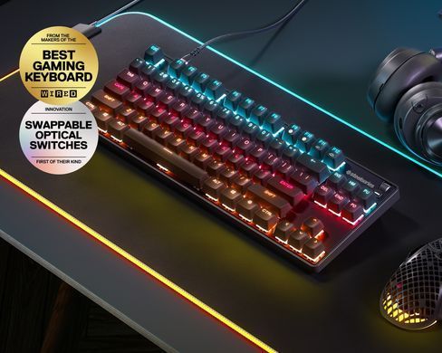 Клавіатура ігрова оптична SteelSeries Apex 9 TKL UA OptiPoint (64847) [401043]
