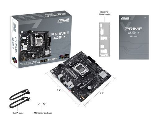 Материнcька плата ASUS PRIME A620M-K sAM5 A620 2xDDR5 HDMI D-Sub mATX (90MB1F40-M0EAY0) [109107]
