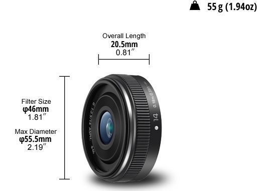 Об`єктив Panasonic Micro 4/3 Lens 14mm F/2.5 (H-H014AE-K) [17758]