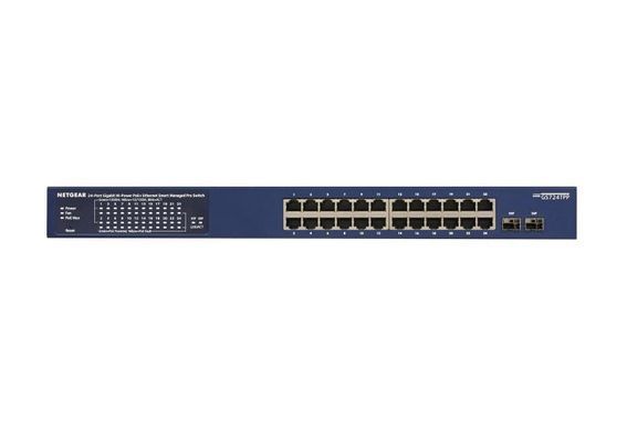Комутатор NETGEAR GS724TPP 24xGE PoE, 2xSFP, 380Вт, Керований L2 (GS724TPP-300EUS) [105169]