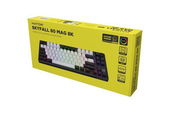 Клавіатура бездротова Hator Skyfall 80 MAG Ultima 8K Wireless White/Black (HTK3880UA) [615223]