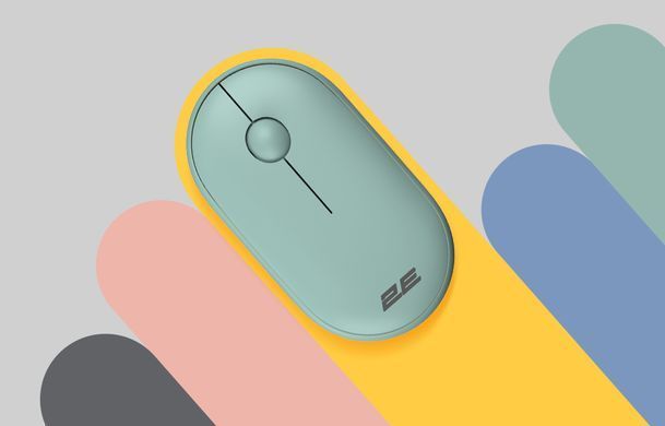 Миша 2E MF300 Silent, WL/BT, попелясто-зелений (2E-MF300WGN) [104013]