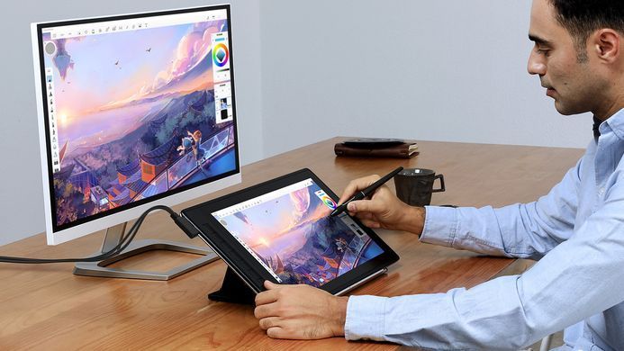 Графічний монітор Huion 15,8" Kamvas Pro 16, 2.5K, USB-C, чорний (GT1602) [14765]