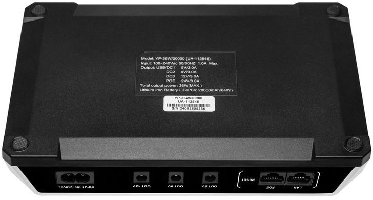 Джерело безперебійного живлення Yepo Mini DC-UPS YP-36W/20000mAh LiFePO4 DC-5V/9V/12V (UA-112545) (6980229112545) [610839]