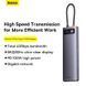 USB-хаб Baseus Metal Gleam Series 12-in-1 Multifunctional Type-C HUB Docking Station Gray (WKWG020213) [802766], фото 10