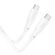 Кабель HOCO X93 Type-C to Type-C 100W, 2m, TPE, TPE connectors, White (6931474790729) [802486], фото 4