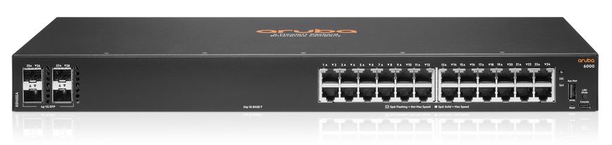 HPE Комутатор Aruba 6000 24G 4SFP Switch, 24xGE, 4xGE SFP ports, LT Warranty (R8N88A)