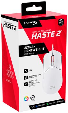 HyperX Миша Pulsefire Haste 2 USB, White
