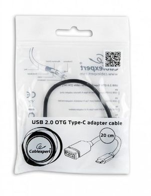 Кабель Cablexpert, USB2.0 - USB Type-C, 0.2 м, чорний (A-OTG-CMAF2-01) [608244]