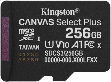 Карта пам'яті Kingston microSD 256GB C10 UHS-I A1 V10 R150MB/s (SDCS3/256GBSP) [110469]