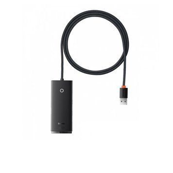 USB-хаб Baseus Lite Series 4-Port USB-A HUB Adapter (USB-A to USB 3.0*4 ) 1m Black (WKQX030101) [805454]
