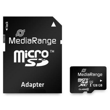 Карта пам`ятi MicroSDHC 128GB UHS-I Class 10 MediaRange R80/W10MB/s + SD-adapter (MR945) [606988]