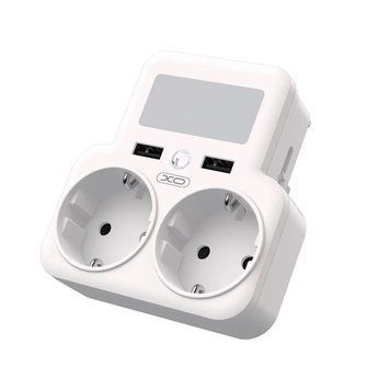 Мережевий зарядний пристрій XO WL09 (2 розетки 4000W; 2USB 2.4A) White (WL09.white) [603302]