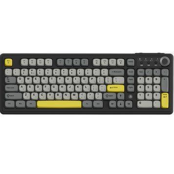 Клавіатура бездротова Ajazz AF98 Plus Black Gray Yellow (AF98-PLUS-BGY) [617001]