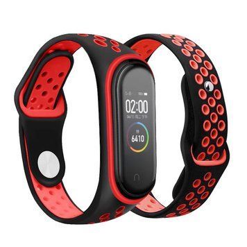 Ремінець BeCover Nike Style для Xiaomi Mi Smart Band 5/Mi Smart Band 6 Black-Red (705153) [604608]