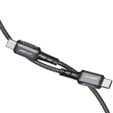 Кабель ACEFAST C1-03 Type-C to Type-C 3A, 1.2m, nylon, aluminum connectors, Black (6974316280521) [803666]