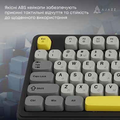 Клавіатура бездротова Ajazz AF98 Plus Black Gray Yellow (AF98-PLUS-BGY) [617001]
