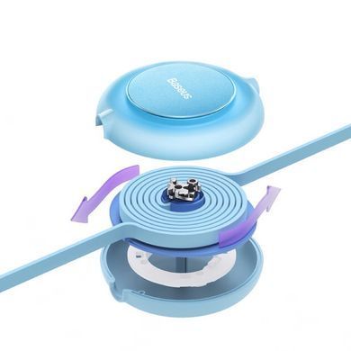 Кабель Baseus Bright Mirror 2 Series Retractable 3-in-1 Fast Charging Data Cable USB to M+L+C 3.5A 1.1m Sky Blue (CAMJ010017) [802628]