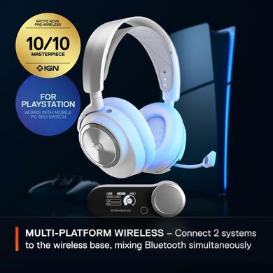 Ігрова гарнітура SteelSeries Arctis Nova Pro Wireless P White PC/PS/SW/MAC/MOB (61526) [401979]