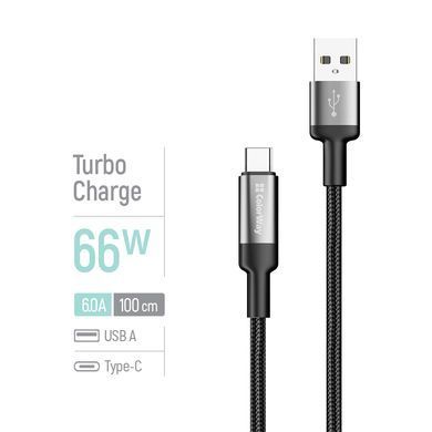 Кабель ColorWay USB - USB Type-C (M/M), braided wire, 6А, 1 м, Black (CW-CBUC096-BK) [619954]
