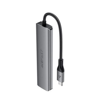 USB-хаб ACEFAST J18 USB-C 6-in-1 HUB docking station Metal Gray (6974316285939) [806543]