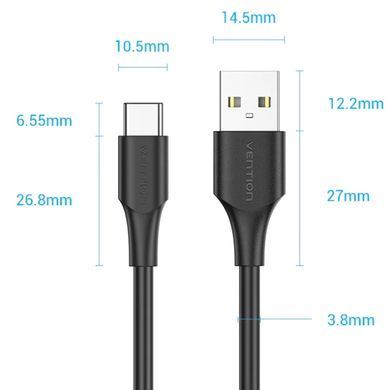 Кабель USB 2.0 AM-Type-C M, 3.0 м, 60W PVC чорний Vention (CTHBI) [404569]