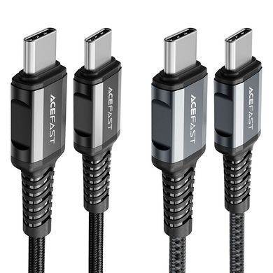 Кабель ACEFAST C1-03 Type-C to Type-C 3A, 1.2m, nylon, aluminum connectors, Black (6974316280521) [803666]