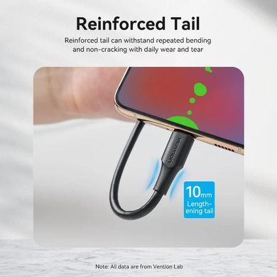 Кабель USB 2.0 AM-Type-C M, 3.0 м, 60W PVC чорний Vention (CTHBI) [404569]