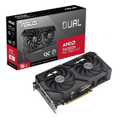 Відеокарта ASUS Radeon RX 7600 XT 16GB GDDR6 DUAL OC DUAL-RX7600XT-O16G (90YV0K21-M0NA00) [12531]