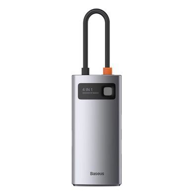 USB-хаб Baseus Metal Gleam Series 4-in-1 Multifunctional Type-C HUB Docking Station Gray（Type-C to HDMI*1+USB3.0*1+USB2.0*1+PD*1） (CAHUB-CY0G) [802767]