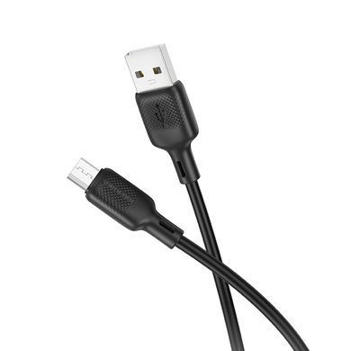Кабель BOROFONE BX113 Lenny silicone charging data cable Micro(L=2M) Black (6941991115493) [803653]