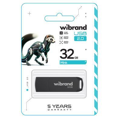 Флеш-накопичувач Wibrand USB 2.0 Mink 32Gb Black (WI2.0/MI32P4B) [802966]