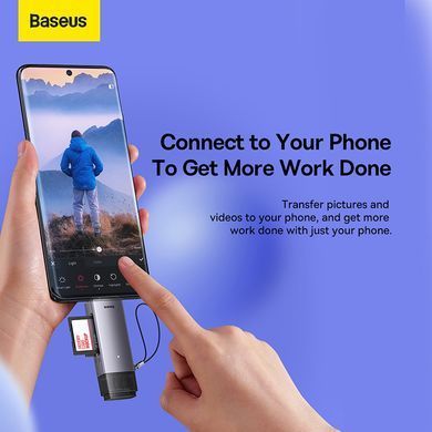 Кардрідер Baseus Lite Series USB-A & Type-C to SD/TF Card Reader Grey (WKQX060113) [806518]