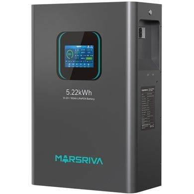 Акумуляторна батарея Marsriva LiFePO4, 51.2V/102Ah, 5.22KWH, настінний (MR-LFP48-100-WMD) [404145]