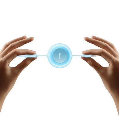 Кабель Baseus Bright Mirror 2 Series Retractable 3-in-1 Fast Charging Data Cable USB to M+L+C 3.5A 1.1m Sky Blue (CAMJ010017) [802628]