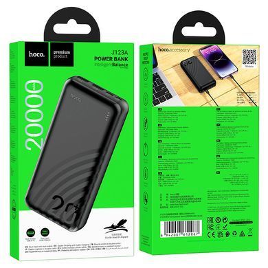 Зовнішній акумулятор HOCO J123A Element power bank(20000mAh) Black (6942007612067) [806285]