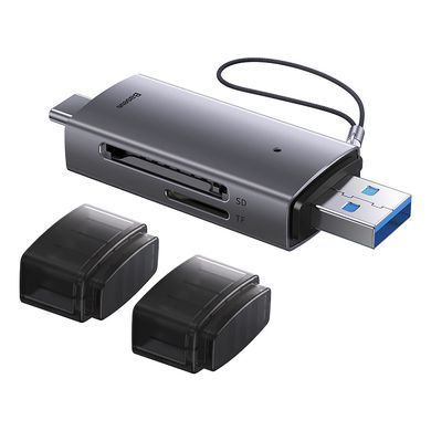 Кардрідер Baseus Lite Series USB-A & Type-C to SD/TF Card Reader Grey (WKQX060113) [806518]