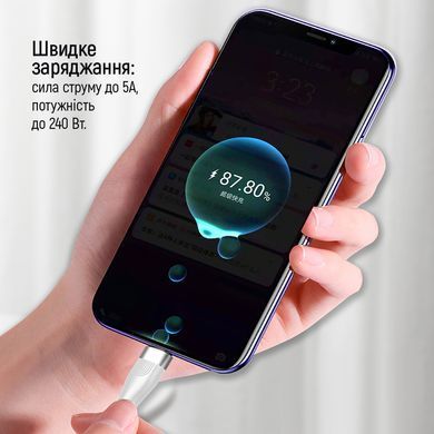 Кабель ColorWay USB Type-C + USB Type-C (M/M), 5.0 А, 1 м, White (CW-CBPDCC065-WT) [604174]