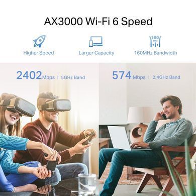 Розширювач покриття WiFi TP-LINK AX3000, 1хGE, MESH (RE700X) [110442]