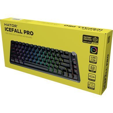 Клавіатура бездротова Hator Icefall PRO Wireless, TFT display Black (HTK450UA) [606087]