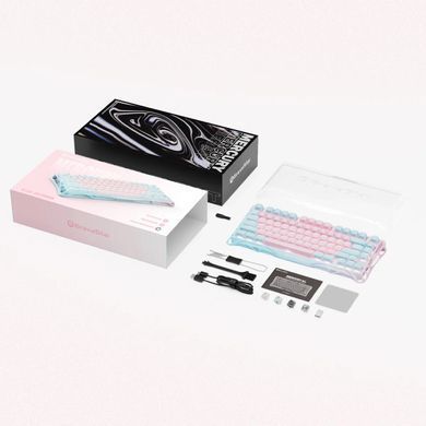 Клавіатура механічна GravaStar Mercury K1 Lite 80keys, GravaStar x BSUN Grey, BT/WL/USB, Lumen Rose (GSK1LITE_PM_PNK) [114417]