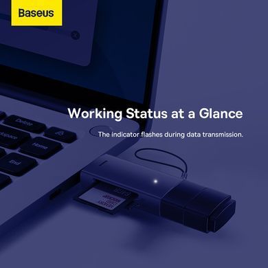 Кардрідер Baseus Lite Series USB-A & Type-C to SD/TF Card Reader Grey (WKQX060113) [806518]