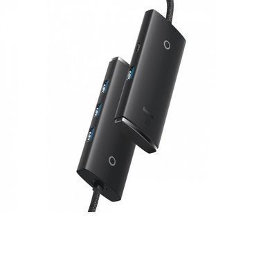 USB-хаб Baseus Lite Series 4-Port USB-A HUB Adapter (USB-A to USB 3.0*4 ) 1m Black (WKQX030101) [805454]