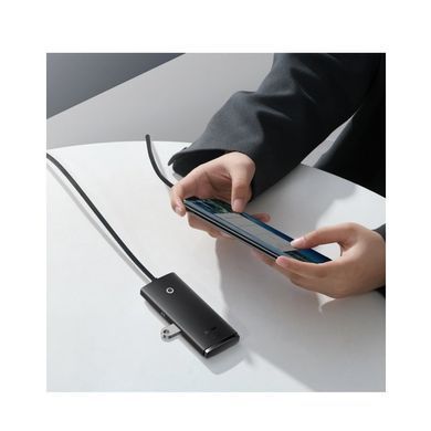 USB-хаб Baseus Lite Series 4-Port USB-A HUB Adapter (USB-A to USB 3.0*4 ) 1m Black (WKQX030101) [805454]