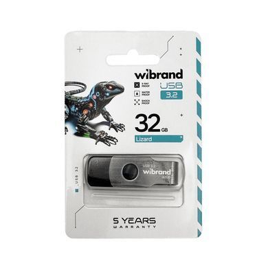 Флеш-накопичувач Wibrand USB 3.2 Gen1 Lizard 32GB Black (WI3.2/LI32P9B) [804430]